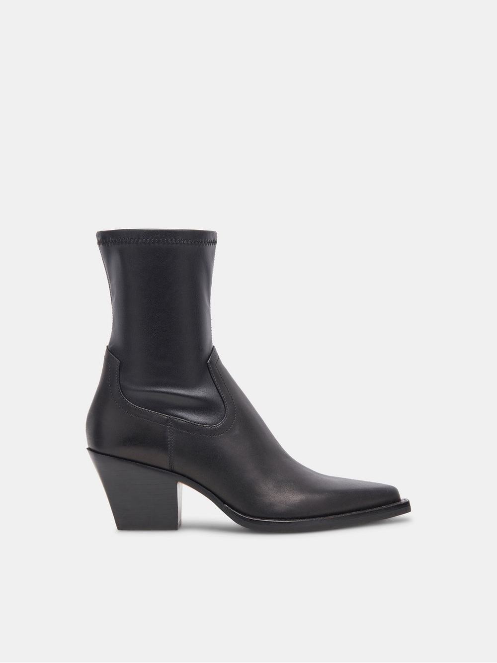Dolce Vita Genuine Leather Pointed-Toe Ankle Boots - Black